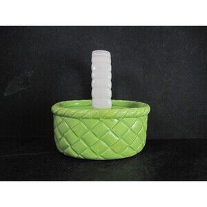 Small Vintage Lefton Green Basket